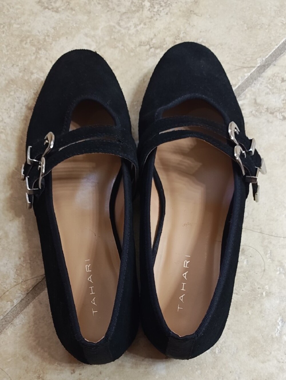 Black Double-Strap Mary Jane Flats - Picture 4 of 4